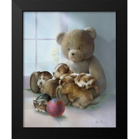 Pleasant Dreams Black Modern Wood Framed Art Print by Manning, Ruane