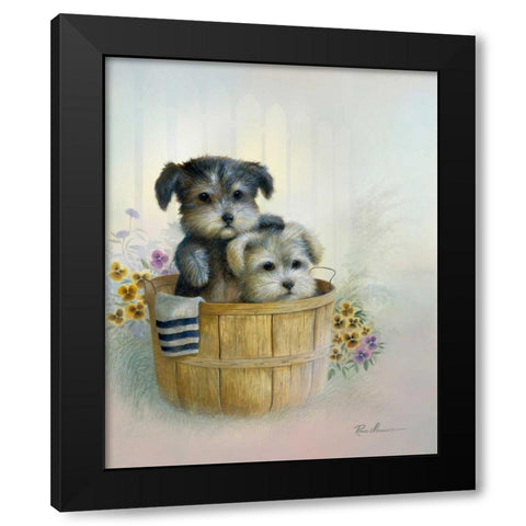 Brotherly Love Black Modern Wood Framed Art Print by Manning, Ruane