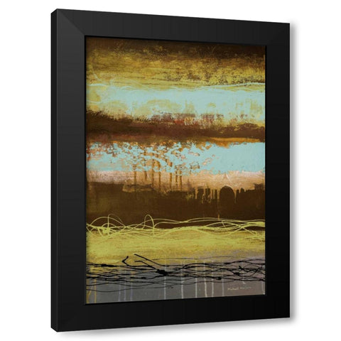 Teal Wahn II Black Modern Wood Framed Art Print by Marcon, Michael
