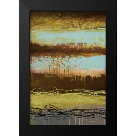 Teal Wahn II Black Modern Wood Framed Art Print by Marcon, Michael