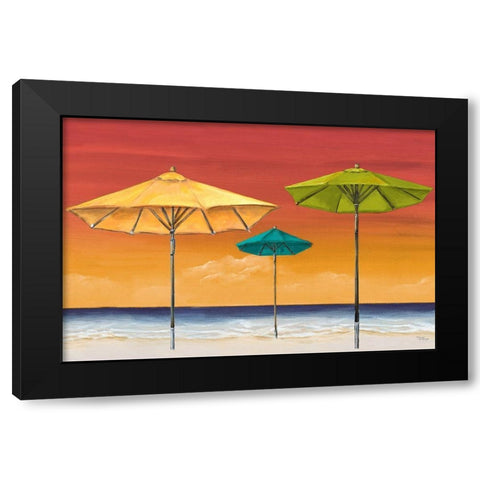 Tropical Umbrellas I Black Modern Wood Framed Art Print with Double Matting by Hakimipour, Tiffany