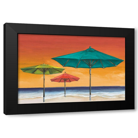 Tropical Umbrellas II Black Modern Wood Framed Art Print by Hakimipour, Tiffany