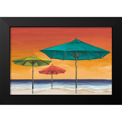 Tropical Umbrellas II Black Modern Wood Framed Art Print by Hakimipour, Tiffany