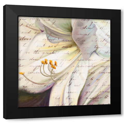 Lily Script I Black Modern Wood Framed Art Print by Pinto, Patricia