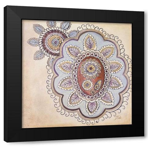 Lavender Textiles II Black Modern Wood Framed Art Print by Pinto, Patricia