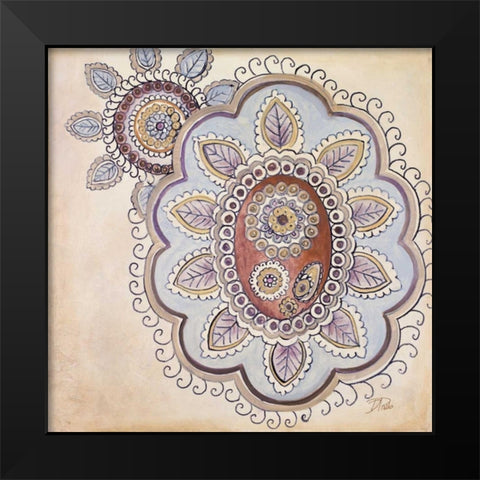 Lavender Textiles II Black Modern Wood Framed Art Print by Pinto, Patricia