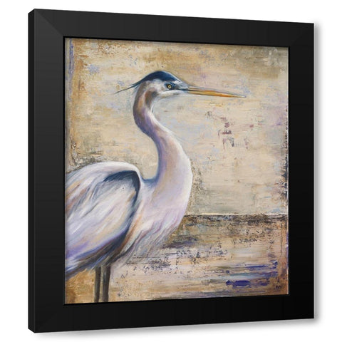 Tropic Heron 1 Black Modern Wood Framed Art Print by Pinto, Patricia