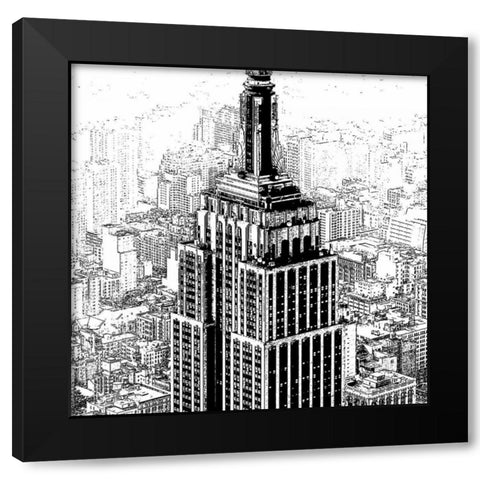 Empire State Sketch Black Modern Wood Framed Art Print by Lake, Shelley