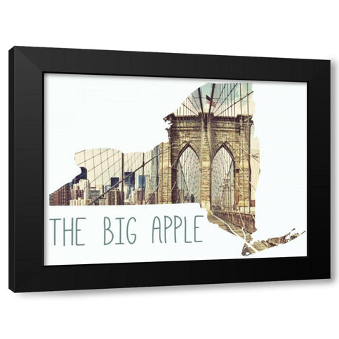 Big Apple Border Black Modern Wood Framed Art Print with Double Matting by Lake, Shelley