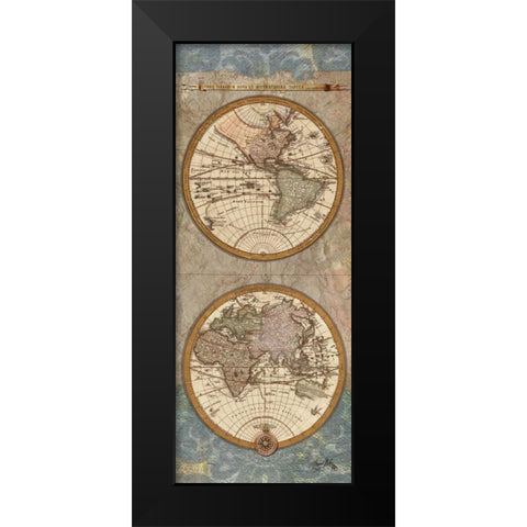 World Map Panel I Black Modern Wood Framed Art Print by Medley, Elizabeth