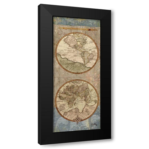 World Map Panel II Black Modern Wood Framed Art Print by Medley, Elizabeth