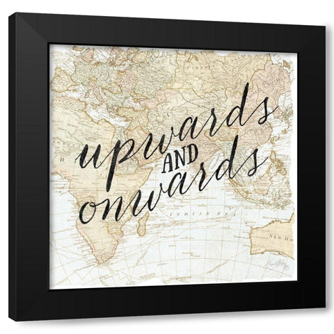 Adventure Awaits II Black Modern Wood Framed Art Print with Double Matting by Medley, Elizabeth