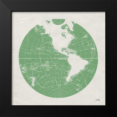 Green Globe I Black Modern Wood Framed Art Print by Medley, Elizabeth