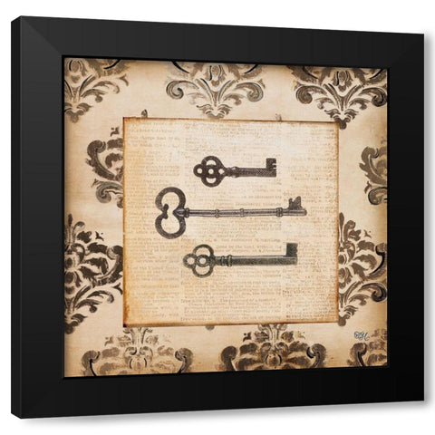 Vintage Keys I Black Modern Wood Framed Art Print by Hakimipour, Tiffany