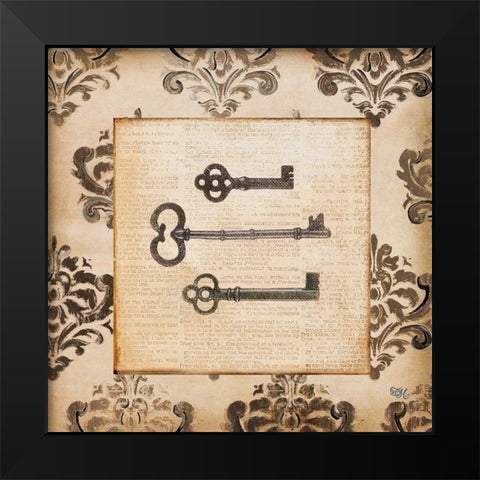 Vintage Keys I Black Modern Wood Framed Art Print by Hakimipour, Tiffany