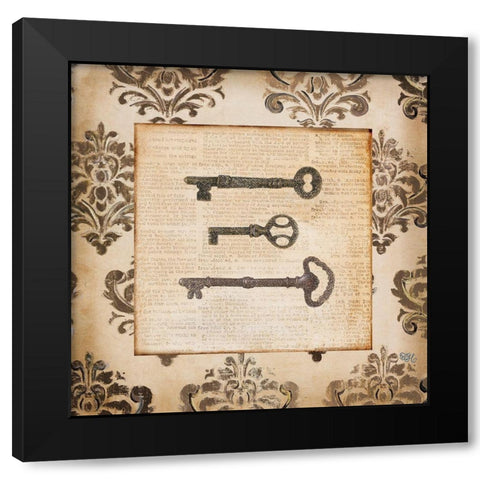 Vintage Keys II Black Modern Wood Framed Art Print by Hakimipour, Tiffany