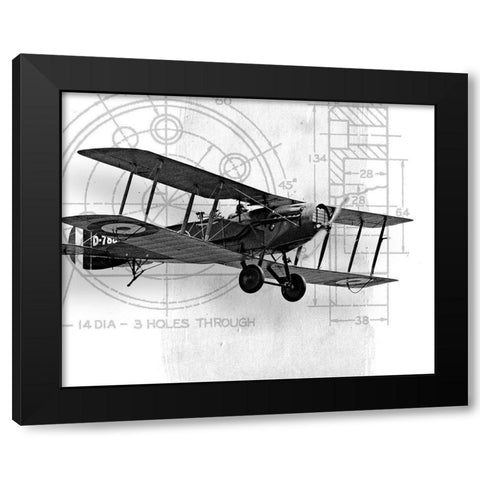 Flight Plans I Black Modern Wood Framed Art Print by Marcon, Michael