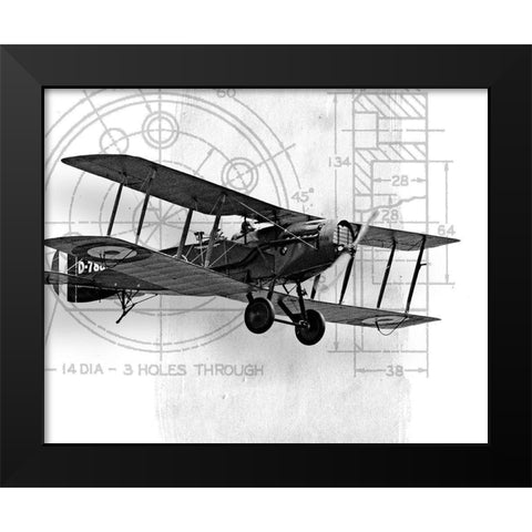 Flight Plans I Black Modern Wood Framed Art Print by Marcon, Michael