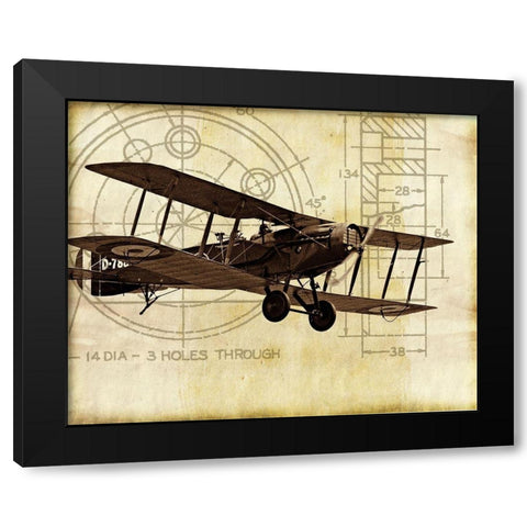 Flight Plans I Black Modern Wood Framed Art Print by Marcon, Michael