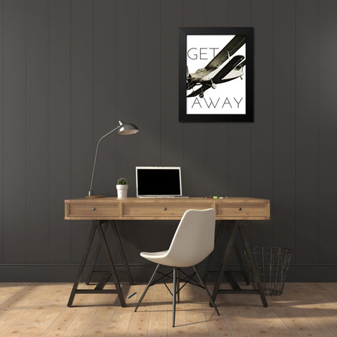 Vintage Airplanes II Black Modern Wood Framed Art Print by Marcon, Michael