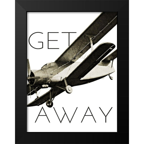 Vintage Airplanes II Black Modern Wood Framed Art Print by Marcon, Michael