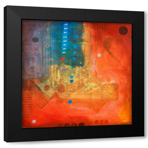 Four Corners I Black Modern Wood Framed Art Print by Kingsley