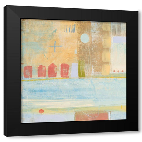Four Corners I Black Modern Wood Framed Art Print with Double Matting by Kingsley