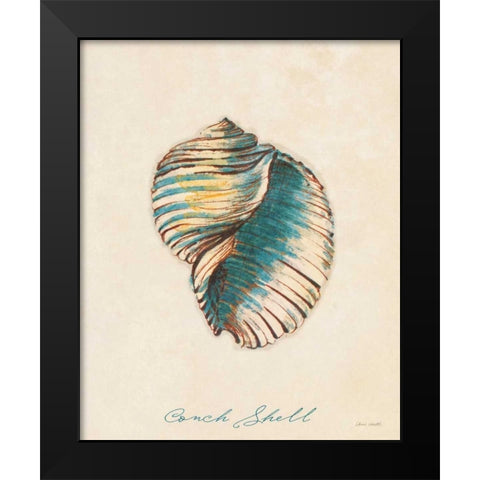 Conch Shell Black Modern Wood Framed Art Print by Loreth, Lanie