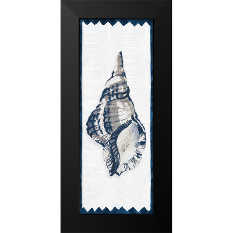 Indigo Shell Panel I Black Modern Wood Framed Art Print by Loreth, Lanie