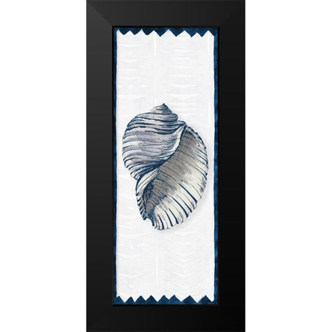 Indigo Shell Panel II Black Modern Wood Framed Art Print by Loreth, Lanie