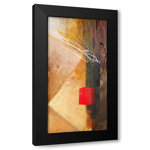 Red on Black I Black Modern Wood Framed Art Print by Marcon, Michael