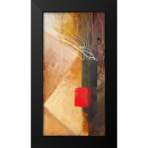 Red on Black I Black Modern Wood Framed Art Print by Marcon, Michael