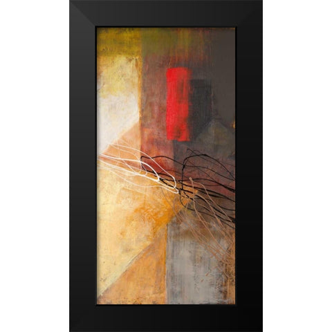 Red on Black II Black Modern Wood Framed Art Print by Marcon, Michael