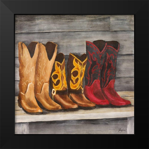 Two Step Black Modern Wood Framed Art Print by Josefina