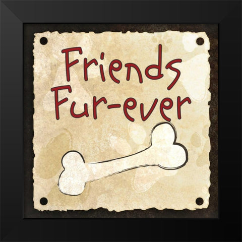 Friends Fur-Ever Black Modern Wood Framed Art Print by SD Graphics Studio