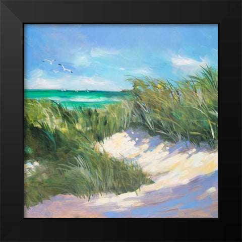 Blue Grass Breeze I Black Modern Wood Framed Art Print by Slivka, Jane
