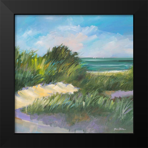 Blue Grass Breeze II Black Modern Wood Framed Art Print by Slivka, Jane