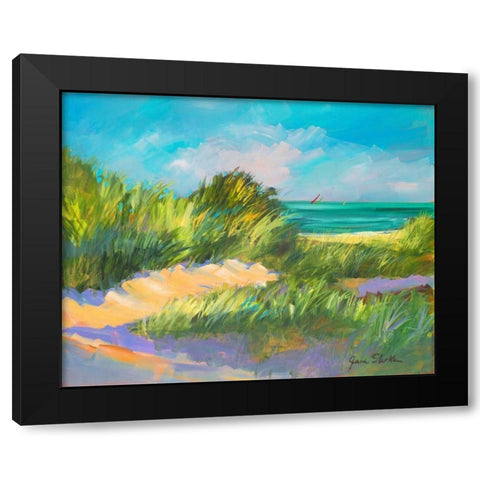 Blue Grass Breeze II Black Modern Wood Framed Art Print with Double Matting by Slivka, Jane