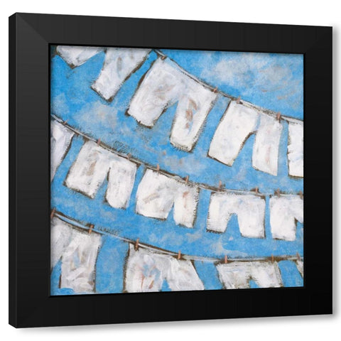 Dry Linen I Black Modern Wood Framed Art Print with Double Matting by Kingsley