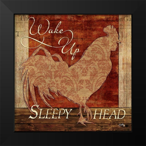 Wake Up Sleepy Head Black Modern Wood Framed Art Print by Medley, Elizabeth