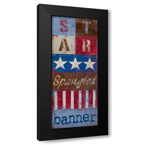 Star Spangled Banner Black Modern Wood Framed Art Print by Kingsley