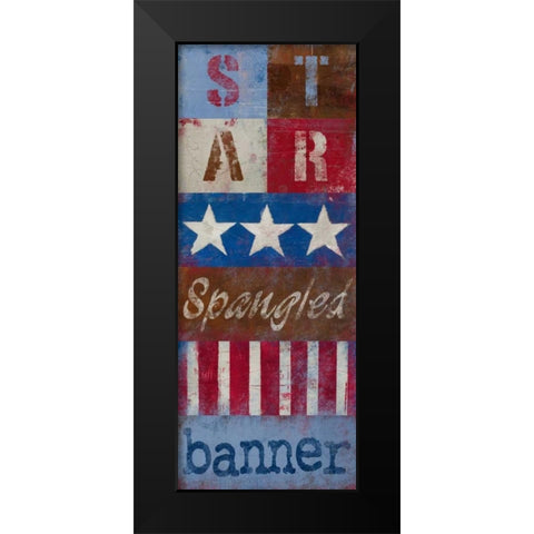 Star Spangled Banner Black Modern Wood Framed Art Print by Kingsley