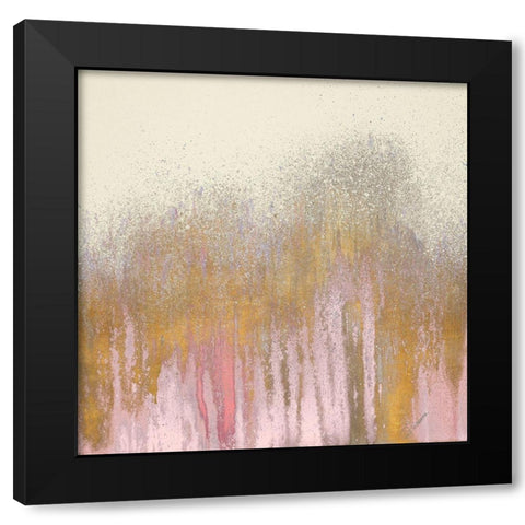 Pink Woods with Gold Black Modern Wood Framed Art Print by Gonzalez, Roberto