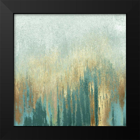 Teal Woods in Gold I Black Modern Wood Framed Art Print by Gonzalez, Roberto