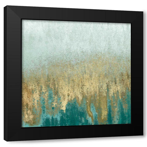 Teal Woods In Gold II Black Modern Wood Framed Art Print with Double Matting by Gonzalez, Roberto