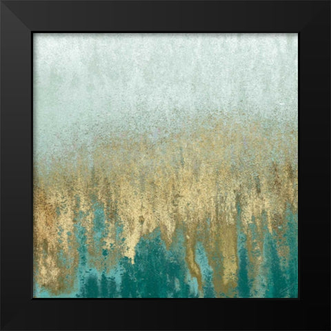 Teal Woods In Gold II Black Modern Wood Framed Art Print by Gonzalez, Roberto