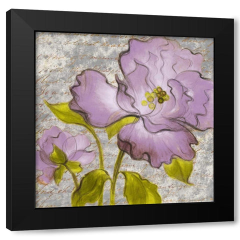 Purple Florals I Black Modern Wood Framed Art Print by Loreth, Lanie
