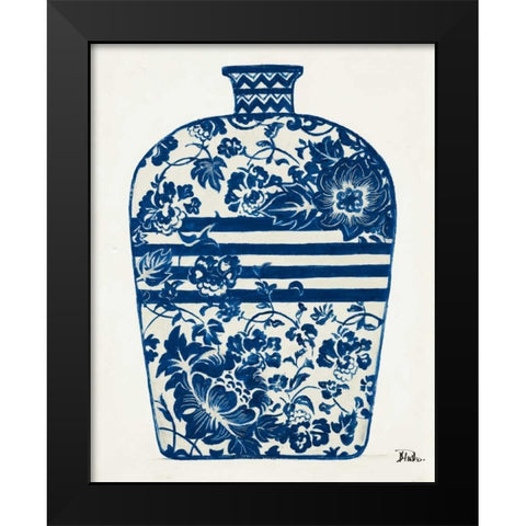 The Indigo Pottery II Black Modern Wood Framed Art Print by Pinto, Patricia