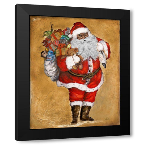 African American Presents From St. Nick Black Modern Wood Framed Art Print by Pinto, Patricia