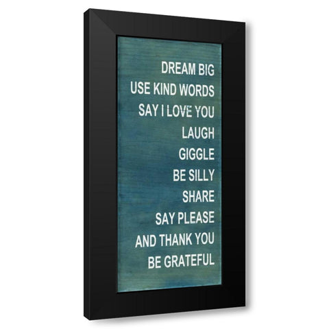 Dream Big Black Modern Wood Framed Art Print by Studio, Sd Graphics